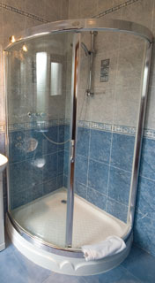 curved glass sliding shower door