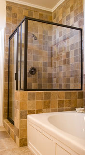 custom framed shower enclosure