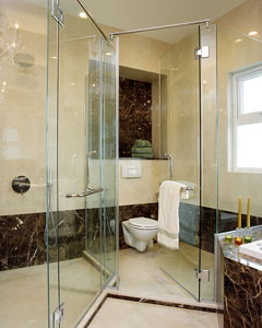 frameless glass shower panels