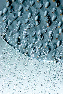 showerhead with water spray